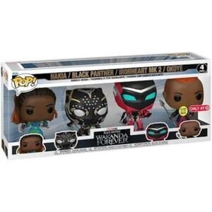 Funko Pop Black Panther Wakanda Forever Figures 4 Pack Set GLOW IN‎ THE DARK